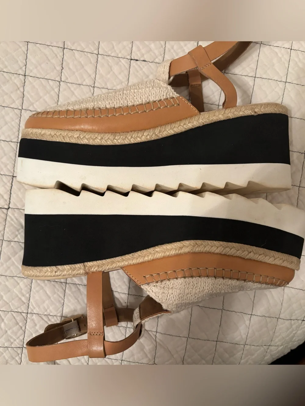 Free People Women's Morning in Mykonos platform espadrille wedges 7.5